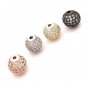 12mm Shamballa Beads; Spacer Beads; Pave Beads; CZ Micro PavRose Gold Beads Jewelry Supplies Gold