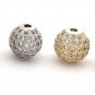 12mm Shamballa Beads; Spacer Beads; Pave Beads; CZ Micro PavRose Gold Beads Jewelry Supplies Gold