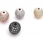12mm Shamballa Beads; Spacer Beads; Pave Beads; CZ Micro PavRose Gold Beads Jewelry Supplies Gold