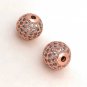 12mm Shamballa Beads; Spacer Beads; Pave Beads; CZ MicroRose Gold Beads Jewelry Supplies Platinum