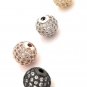 12mm Shamballa Beads; Spacer Beads; Pave Beads; CZ MicroRose Gold Beads Jewelry Supplies Platinum