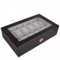 12Slots Single Watch Display Ebony Wood Matt LA01