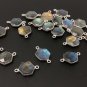 13 Pcs Natural Labradorite Double Bail Connectors Bulk Connector Charms 19.5x12.5mm Default Title