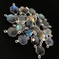 13 Pcs Natural Labradorite Double Bail Connectors Bulk Connector Charms 19.5x12.5mm Default Title