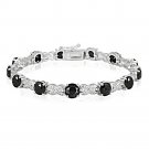 13ct Silver Tone Black Spinel and Diamond Accent X Bracelet BBR13877BSP