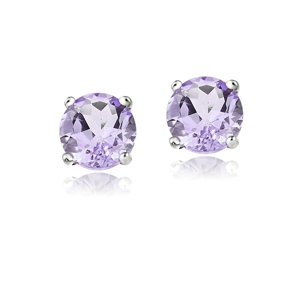 14K Gold 1.5ct Amethyst Stud Earrings, 6mm EWG12500A