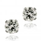 14K Gold 1.5ct CZ Stud Earrings, 6mm EWG12500