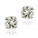 14K Gold 2.1ct White Topaz Stud Earrings, 6mm EWG12500WT