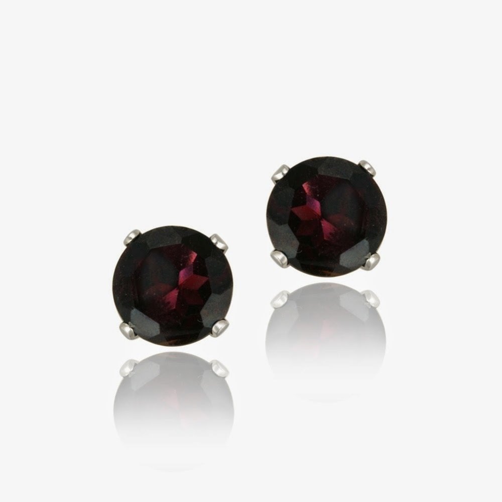 14K Gold 2.2ct Garnet Stud Earrings, 6mm EWG12500G