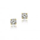 14k Gold 3mm Round CZ Stud Earrings ESG11214