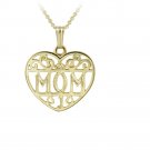 14K Gold Filled Filigree Heart Mom Necklace PGF12399