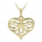 14K Gold Filled Filigree Heart Necklace PGF12398