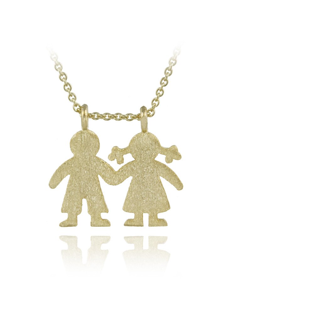 14K Gold Filled Girl & Boy Necklace PGF12404