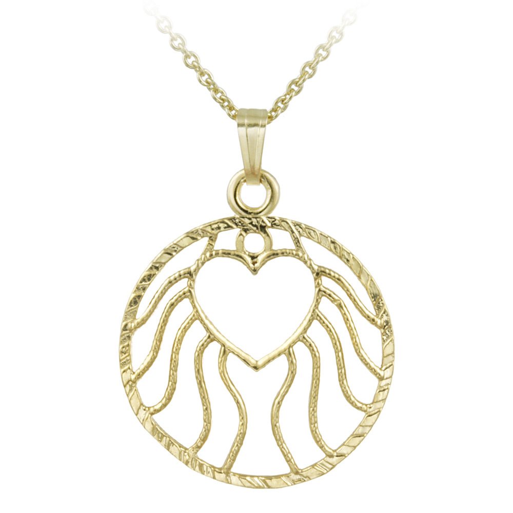 14K Gold Filled Round Heart Necklace PGF12393