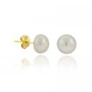14K Gold Freshwater Cultured Gray 6-6.5mm Pearl Stud Earrings ESG9675FGPL