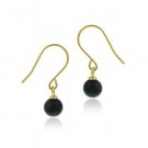 14k Gold over Sterling Silver Onyx Ball Dangle Earrings ESG11208O
