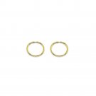 14K Gold Tiny Small Endless 10mm Round Thin Lightweight Unisex Hoop Earrings HSG15658