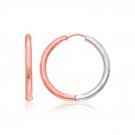 14k Rose & White Gold Hinged Hoop Earrings D18768031