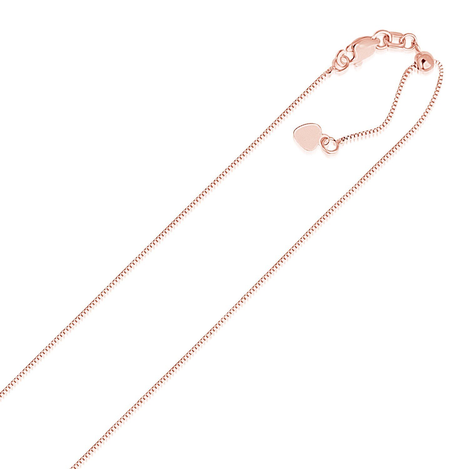14k Rose Gold Adjustable Box Chain 0