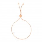 14k Rose Gold Adjustable Lariat Style Heart Motif Bracelet