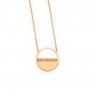 14k Rose Gold Circle Necklace with Diamonds