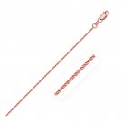 14k Rose Gold Diamond Cut Round Wheat Chain 1