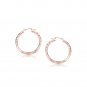 14k Rose Gold Fancy Diamond Cut Hoop Earrings (25mm Diameter) D127558