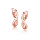 14k Rose Gold Italian Twist Hoop Earrings (5-8 inch Diameter) Rose Gold