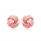 14k Rose Gold Love Knot with Ridge Texture Earrings D74767516