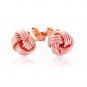 14k Rose Gold Love Knot with Ridge Texture Earrings D74767516