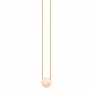 14k Rose Gold Necklace with Polished Round Pendant with Diamond