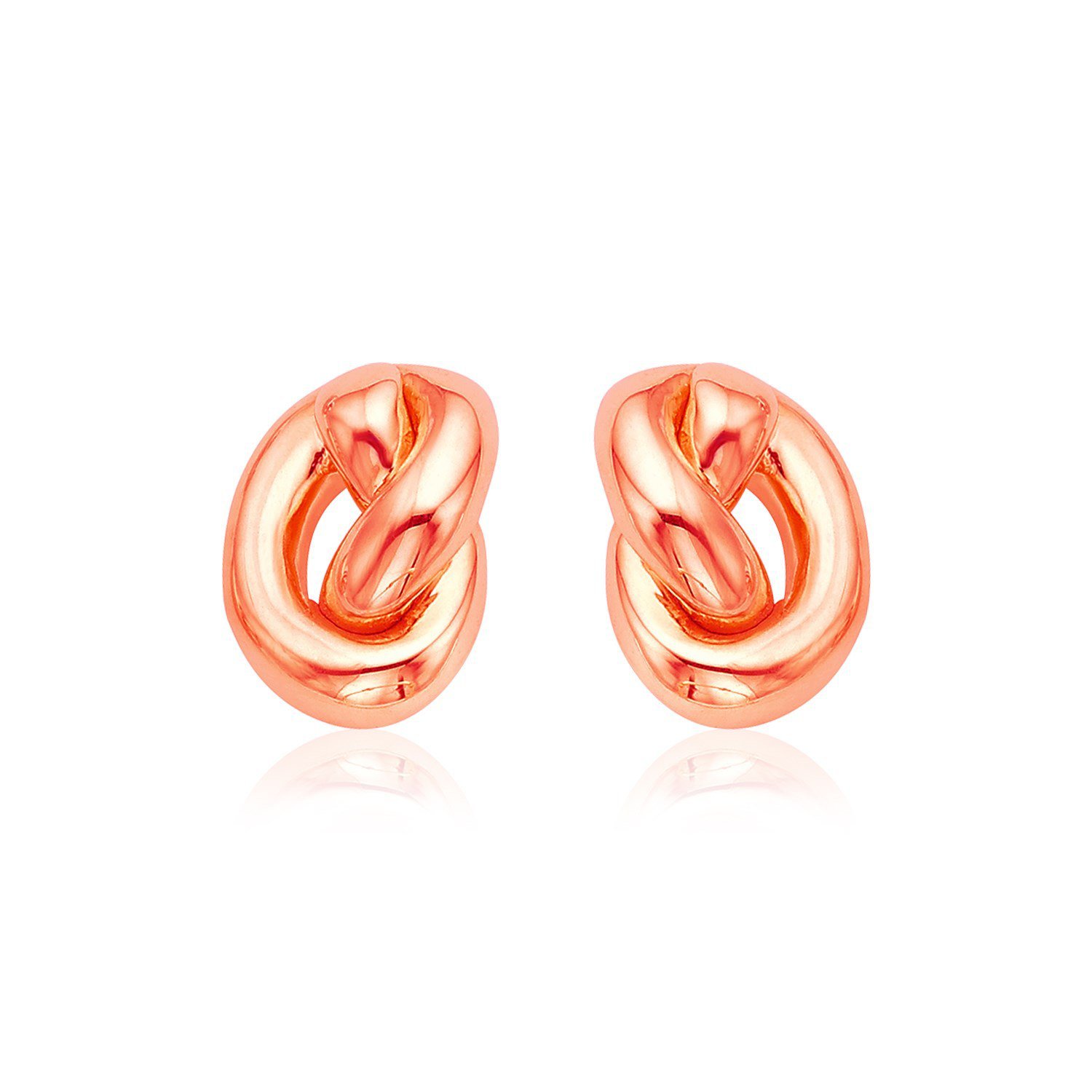 14k Rose Gold Polished Knot Earrings Rose Gold