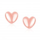 14k Rose Gold Puffed Heart Shape Shiny Earrings D9690307