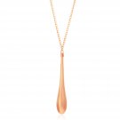 14k Rose Gold Teardrop Shape Long Pendant