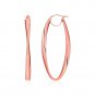 14k Rose Gold Twist Motif Oval Shape Hoop Earrings D76771685