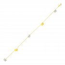14k Two Tone Gold Anklet with Butterflies