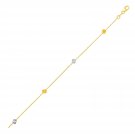 14k Two Tone Gold Bracelet with Polished Cubes