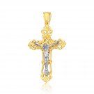 14k Two Tone Gold Cross Pendant D105087