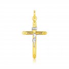 14k Two Tone Gold Cross Pendant D141216