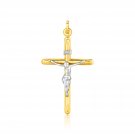 14k Two Tone Gold Cross Pendant D166223