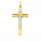 14k Two Tone Gold Cross Pendant D177777