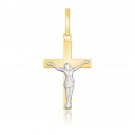 14k Two Tone Gold Crucifix Motif Pendant D149117