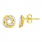 14k Two Tone Gold Love Knot Earrings Two-Tone Gold