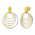 14k Two Tone Gold Post Earrings with Graduated Circles Two-Tone Gold