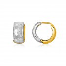 14k Two-Tone Gold Diamond Cut and Interlaced Style Hoop Earrings D65802834