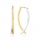 14k Two-Tone Gold Double Row Fancy Drop Earrings D140903