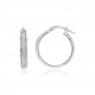 14k Two-Tone Gold Glittery Center Hoop Earrings D79959364