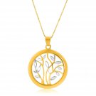 14k Two-Tone Gold Pendant with an Open Round Tree Design