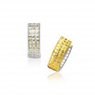 14k Two-Tone Gold Snuggable Earrings with a Mesh Style D7032696