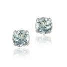 14K White Gold 1.1ct Blue Topaz Stud Earrings, 5mm EWG12499BT